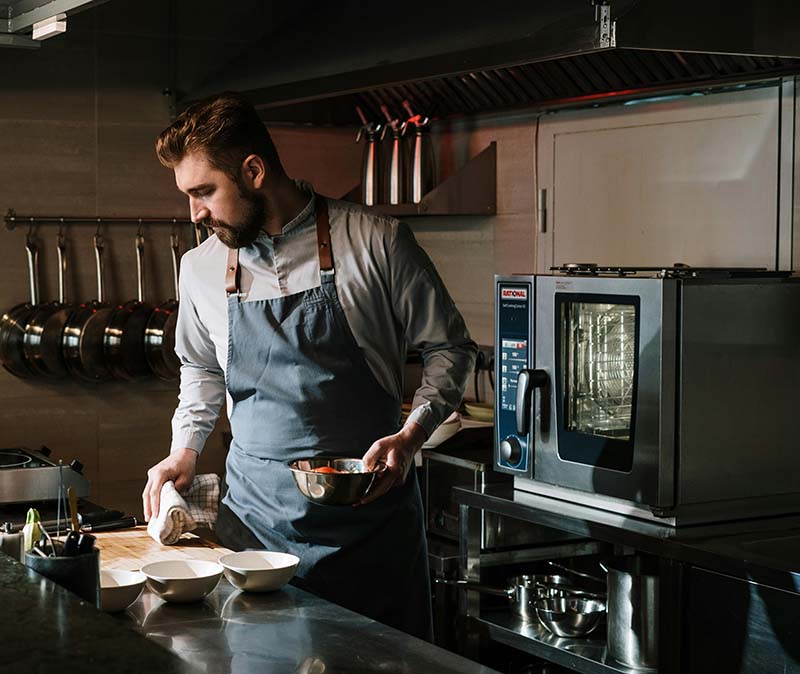chef with rational oven